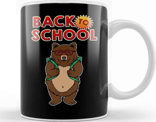 Cute Back To School Adorable Bear With Backpack Kupa Bardak Porselen