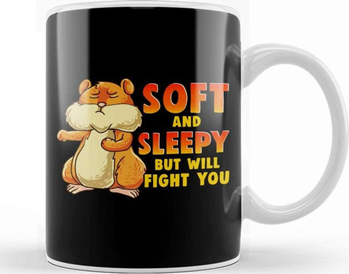 Cute Soft And Sleepy But Will Fight You Hamster Kupa Bardak Porselen
