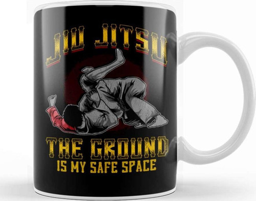 Funny Jiu Jitsu Bjj The Ground Is My Safe Space Kupa Bardak Porselen