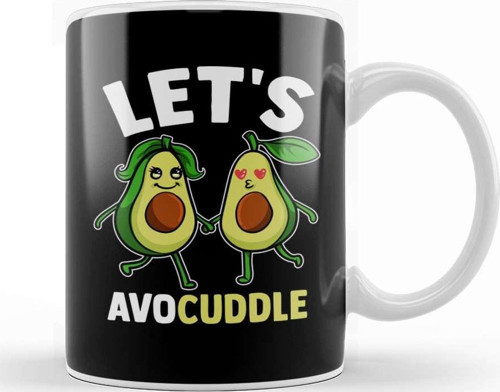 Funny Let S Avocuddle Cute Avocado Cuddling Pun Kupa Bardak Porselen