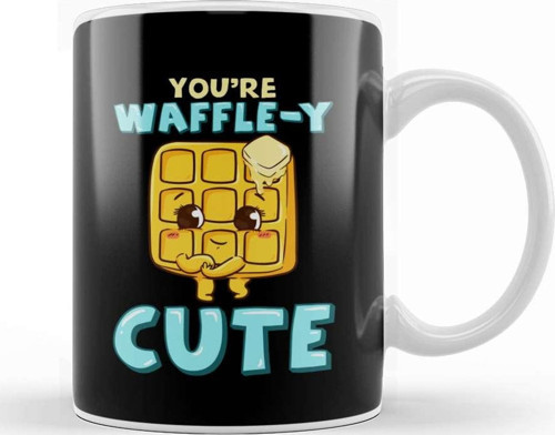 Funny You'Re Waffle Y Cute Waffle Breakfast Pun Kupa Bardak Porselen
