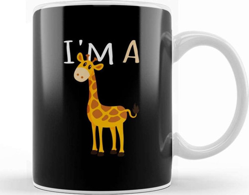 I M A Giraffe Cute Baby Giraffe Adorable Animal Kupa Bardak Porselen