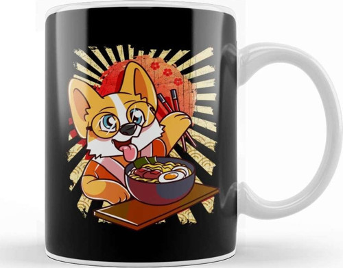 Kawaii Puppy Ramen Bowl Funny Anime Noodles Dog Kupa Bardak Porselen