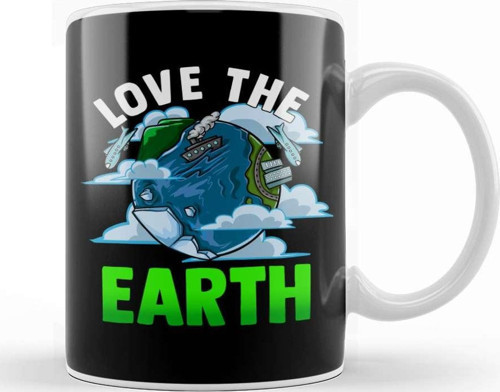 Love The Earth Hipster Cute Hippie Mother Earth Kupa Bardak Porselen