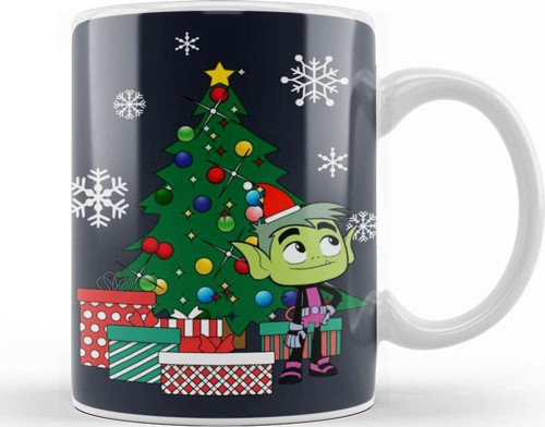 Teen Titans Beast Boy Around The Christmas Tree Kupa Bardak Porselen