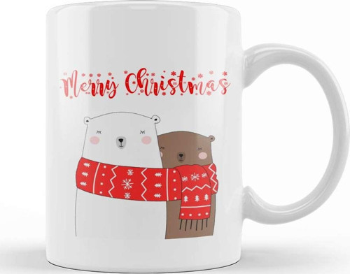 Yılbaşı Yeni Yıl Konseptli Noel Merry Christmas Kupa Bardak Porselen