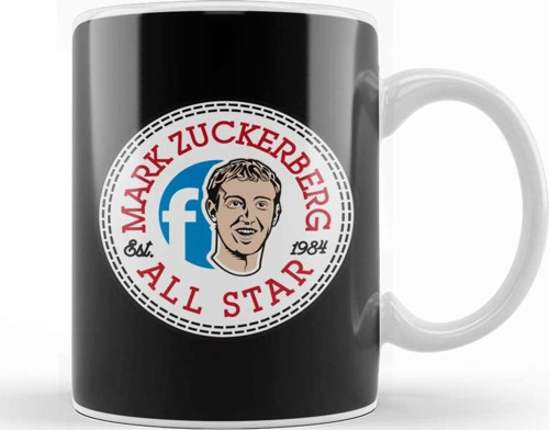 Facebook Mark Zuckerberg All Star Converse Logo Kupa Bardak Porselen