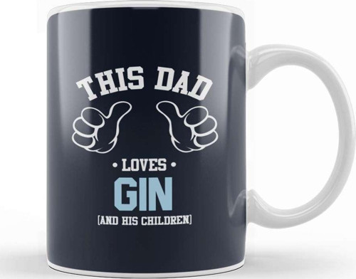 Fathers Day This Dad Loves Gin And His Children Kupa Bardak Porselen