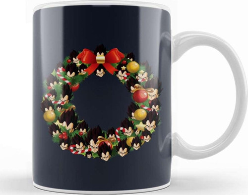 Vegeta Dragon Ball Z Multiface Christmas Wreath Kupa Bardak Porselen