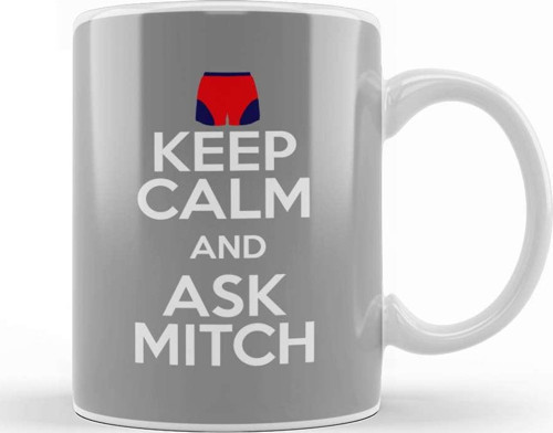 Keep Calm And Ask Mitch Baywatch Trunk Kupa Bardak Porselen