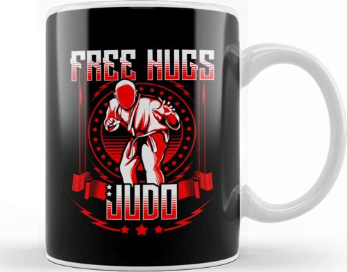 Funny Free Judo Hugs Mma Mixed Martial Arts Pun Kupa Bardak Porselen