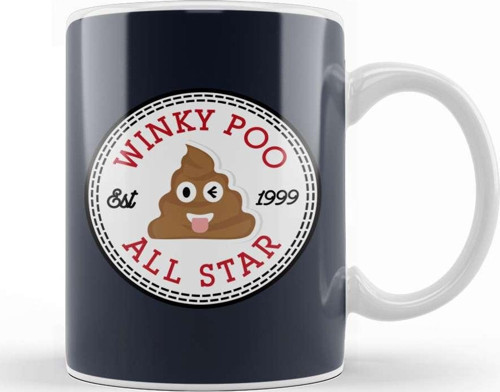 Winky Poo Emoji All Star Converse Logo Kupa Bardak Porselen