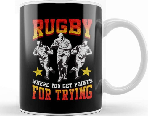 Funny Rugby Where You Get Points For Trying Pun Kupa Bardak Porselen