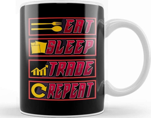 Funny Eat Sleep Trade Repeat Investors Kupa Bardak Porselen