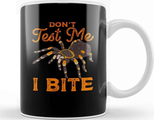 Sarcastic Don T Test Me I Bite Funny Spider Pun Kupa Bardak Porselen