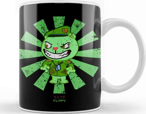 Fliqpy Retro Japanese Flippy Happy Tree Friends Kupa Bardak Porselen