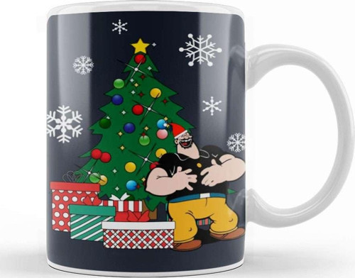 Bluto Around The Christmas Tree Popeye Kupa Bardak Porselen