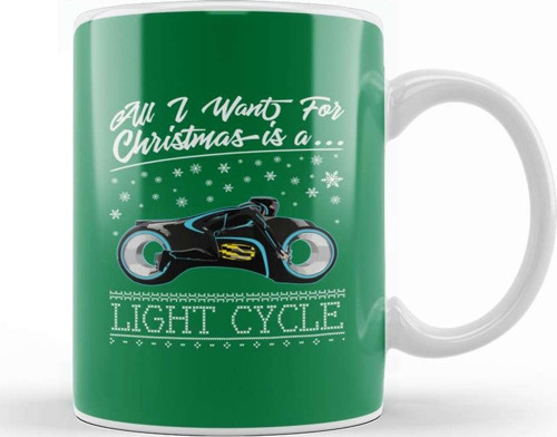 All I Want For Christmas Is A Light Cycle Tron Kupa Bardak Porselen