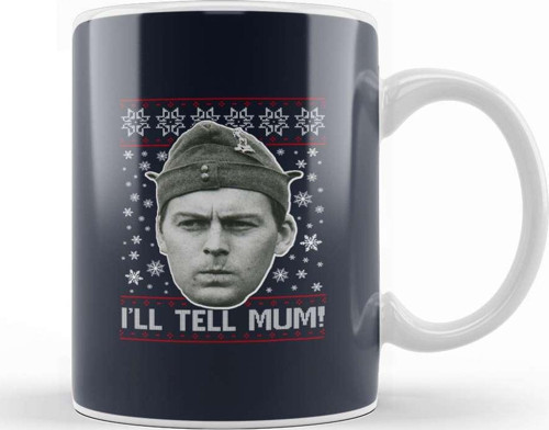 Dads Army Pike Tell Mum Christmas Knit Pattern Kupa Bardak Porselen