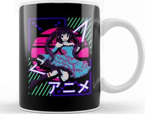 Aesthetic Vaporwave Anime Girl Edm Dance Music Kupa Bardak Porselen