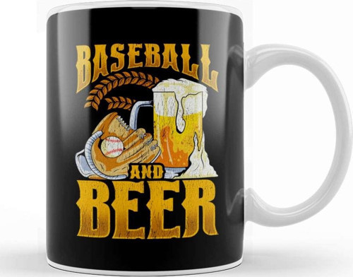 Awesome Baseball And Beer Make The Perfect Day Kupa Bardak Porselen