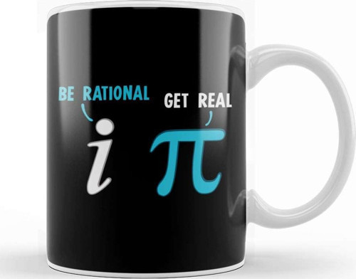 Be Rational Get Real Funny Math Joke Stats Pun Kupa Bardak Porselen