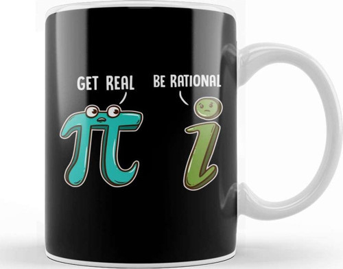 Be Rational Get Real Funny Math Joke Stats Pun Kupa Bardak Porselen