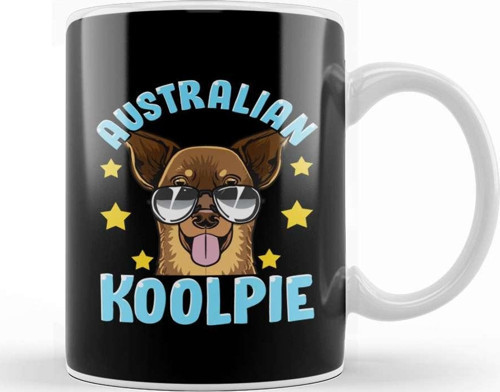 Cute & Funny Australian Koolpie Kelpie Dog Pun Kupa Bardak Porselen