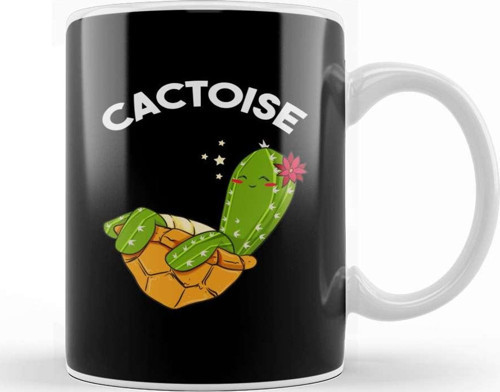 Cute & Funny Cactoise Cactus Tortoise Combined Kupa Bardak Porselen