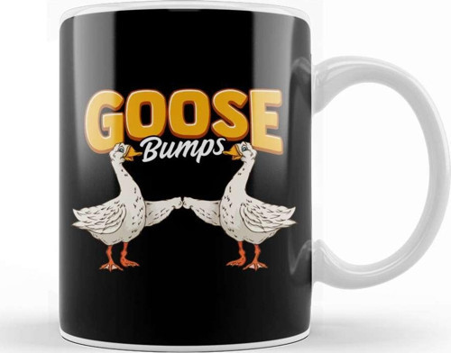 Cute & Funny Goose Bumps Goosebumps Animal Pun Kupa Bardak Porselen
