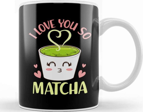 Cute & Funny I Love You So Matcha Adorable Pun Kupa Bardak Porselen