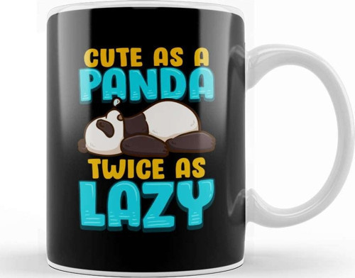 Cute As A Panda & Twice As Lazy Sleeping Panda Kupa Bardak Porselen