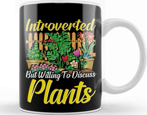 Cute Introverted But Willing To Discuss Plants Kupa Bardak Porselen