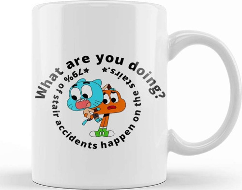 Gumball Watterson And Darwin Watterson Kupa Bardak Porselen