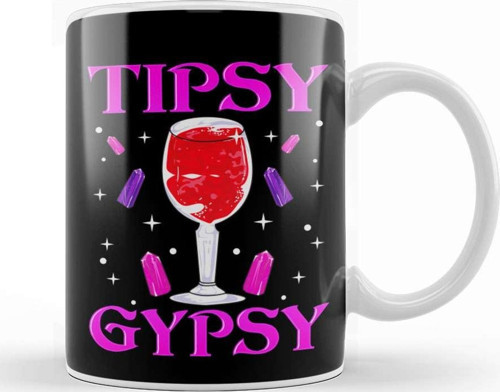 Cute Tipsy Gypsy Funny Halloween Drinking Wine Kupa Bardak Porselen