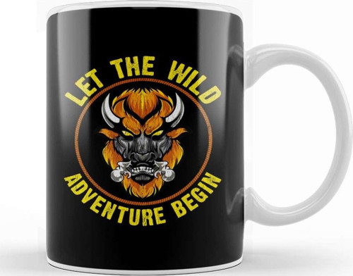 Let The Wild Adventure Begin Wild Bison Animal Kupa Bardak Porselen