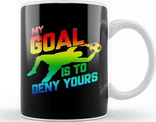 My Goal Is To Deny Yours Rainbow Soccer Goalie Kupa Bardak Porselen