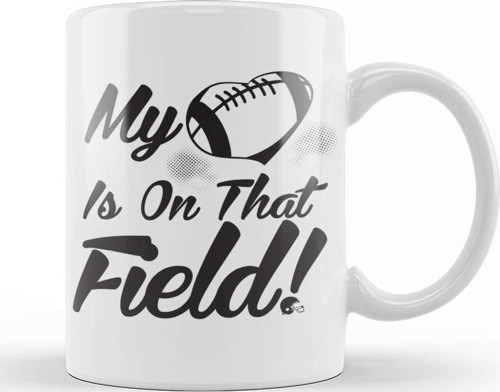 My Heart Is On That Field Football Cheerleader Kupa Bardak Porselen