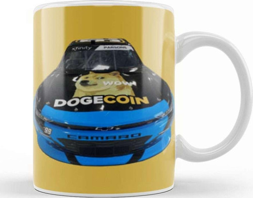 To The Moon Dogecar Dogecoin Crypto Logo Merch Kupa Bardak Porselen
