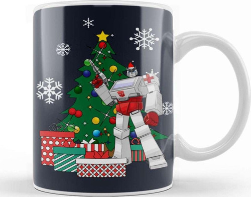 Ratchet Around The Christmas Tree Transformers Kupa Bardak Porselen
