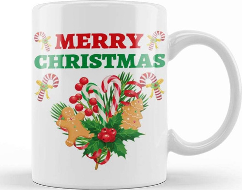 Yılbaşı Yeni Yıl Konseptli Merry Christmas 024 Kupa Bardak Porselen