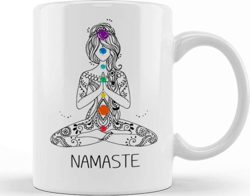 Namaste Meditated Buddha Om Yoga Buddhism Gift Kupa Bardak Porselen