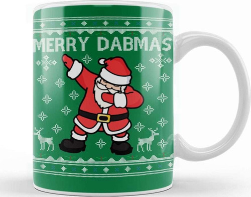Merry Dabmas Santa Claus Christmas Dab Kupa Bardak Porselen