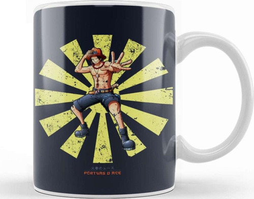 Portgas D Ace Retro Japanese One Piece Kupa Bardak Porselen