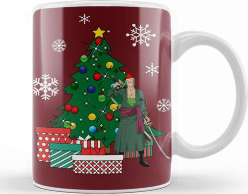 Roronoa Zoro Around The Christmas Tree Kupa Bardak Porselen