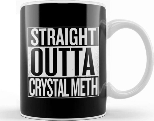 Straight Outta Crystal Meth Breaking Bad White Kupa Bardak Porselen
