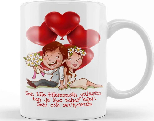 Sevgililer Günü Sevgiliye Hediye 02010 Kupa Bardak Porselen