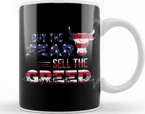 Buy The Fear Sell The Greed Usa Flag Patriotic Kupa Bardak Porselen