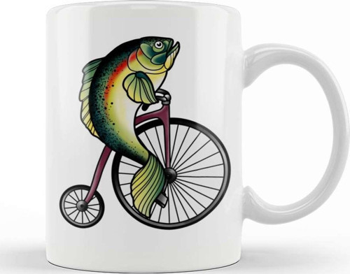 Feminism Fish Without A Bicycle Balık Kupa Bardak Porselen