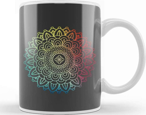 Colorful Boho Mandala İn Rainbow Look Kupa Bardak Porselen